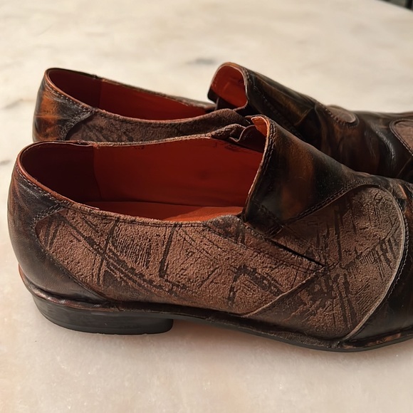 Robert Wayne men’s leather shoes; stylish and exotic; multi-colored rustic/black - Picture 7 of 8